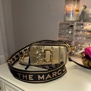 Marc Jacobs Black and Gold Zip Wallet